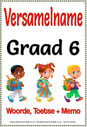 Graad 6 Versamelname /Woorde/Toetse/Memo (10 Blaaie)