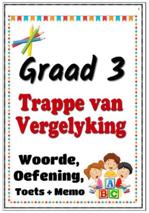 Graad 3 - Trappe van Vergelyking - Oefening plus 2 Toetse + Memo (9 Blaaie)