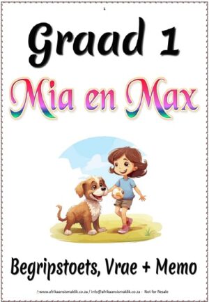 Graad 1 Begripstoets Mia en Max Woordeskat + Vrae + Memo