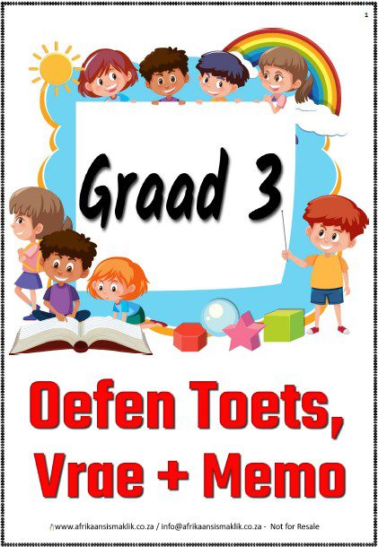 Graad 3 Oefen Toets, Vrae en Memo