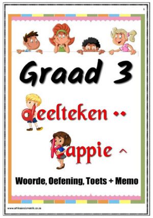 Graad 3 - Deelteken en Kappie Woorde - Oefening plus 1 Toets + Memo (7 Blaaie)