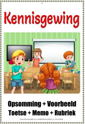 Graad 5Ã‚Â  6Ã‚Â  7Ã‚Â  Kennisgewing Opsomming Voorbeeld Toetse Memo Rubriek