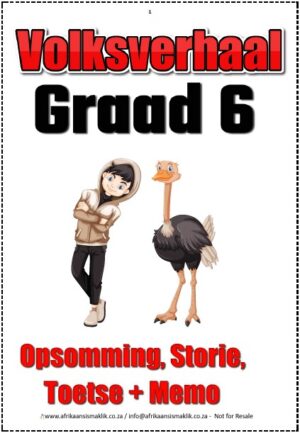 Graad 6 PDF - Volksverhaal Opsomming Storie Toets + Memo Skryf + Rubriek