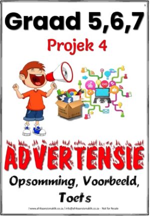 Graad 5, 6, 7 Advertensie  - Opsomming, Voorbeeld, Toets