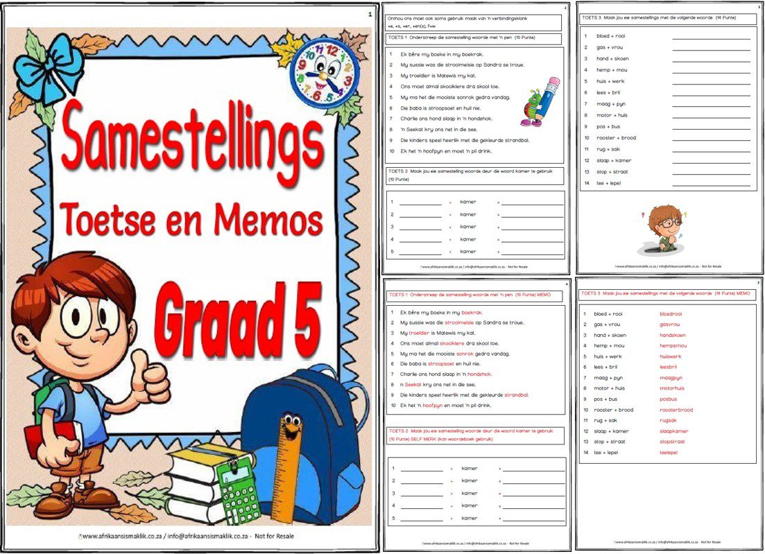 Graad 5 Samestellings – 2 Toetse + Memo - Image 2