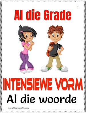 Graad 1-7 Intensiewe Vorm Ã¢â‚¬â€œ 250 + Woorde, Dood, Nat, Bloed, Wit Ensv. (9 blaaie)