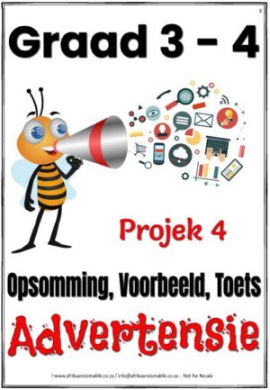 Graad 3,4 Advertensie Opsomming, Voorbeeld, Toets