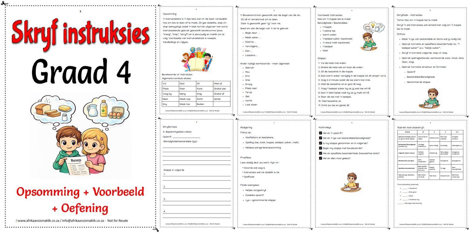 Graad 4 Instruksie Teks