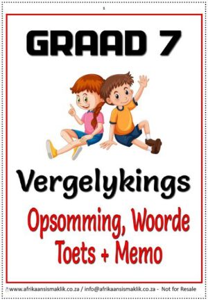 Graad 7 Vergelykings