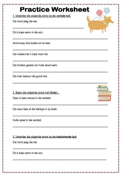 Graad 6 - Verlede Tyd Toekomende Tyd Negatief/Ontkenning - Image 2