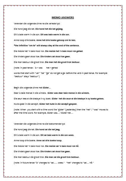 Graad 6 - Verlede Tyd Toekomende Tyd Negatief/Ontkenning - Image 4