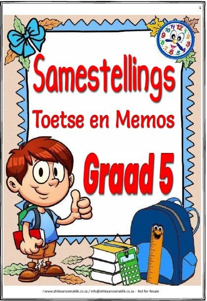 Graad 5 – Samestellings PDF – 2 Toetse met Memo Antwoorde