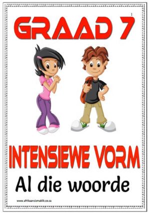 Graad 7 Intensiewe Vorm - 250 + Woorde, Dood, Nat, Bloed, Wit Ensv. (9 blaaie)